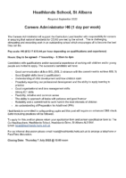 Careers Administrator Vacancy June2022
