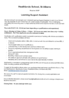 Learning Support Assistant vacancy May2023
