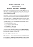 School Business Manager vacancy Sept2026