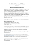 Residential Support Worker vacancy Sept2026